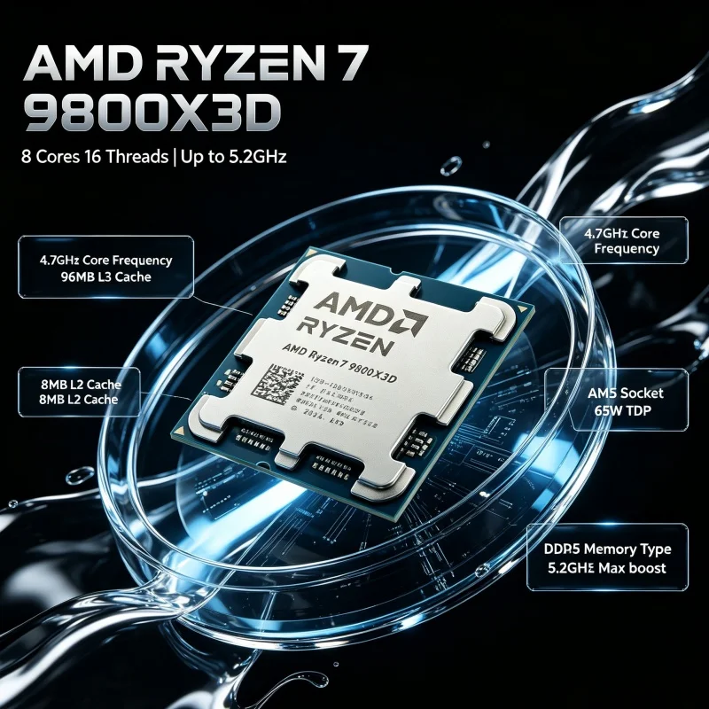 Amd Cpu Ryzen 7 - AMD Ryzen 7 9800X3D CPU Desktop