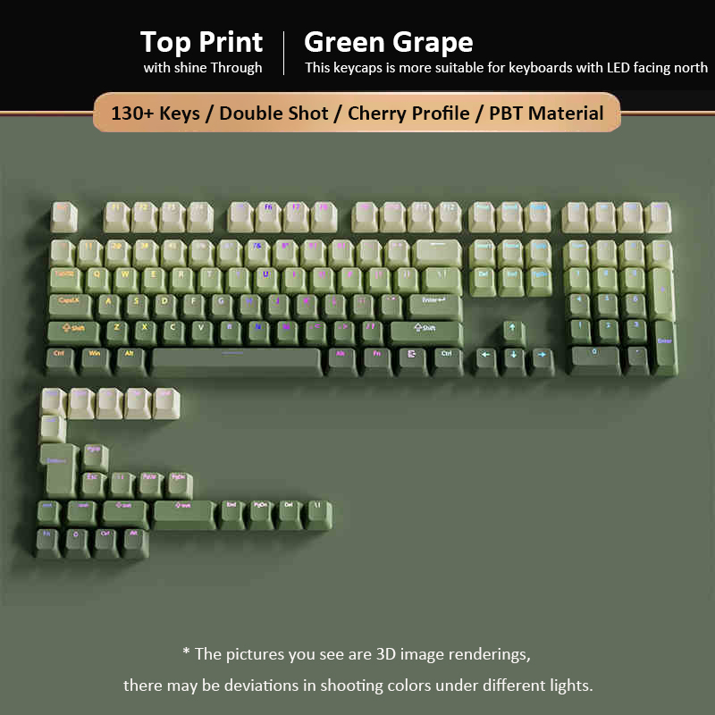 Gaming Keyboard Nearby - Copritasti PBT Double Shot Green Grape