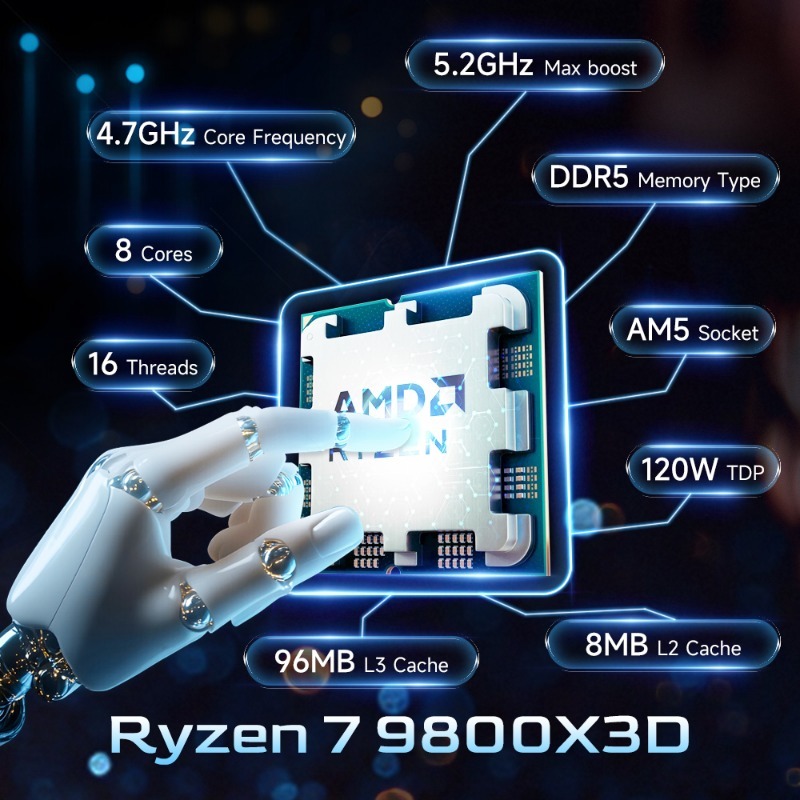 AMD Ryzen 7 9800X3D CPU Deskto - Amd Cpu Ryzen 7 recensione e prezzo