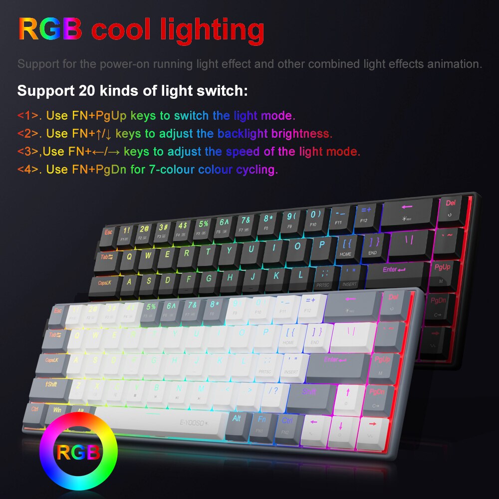 E-YOOSO A68 RGB Mini Slim USB  - Gaming Keyboard Mini recensione e prezzo
