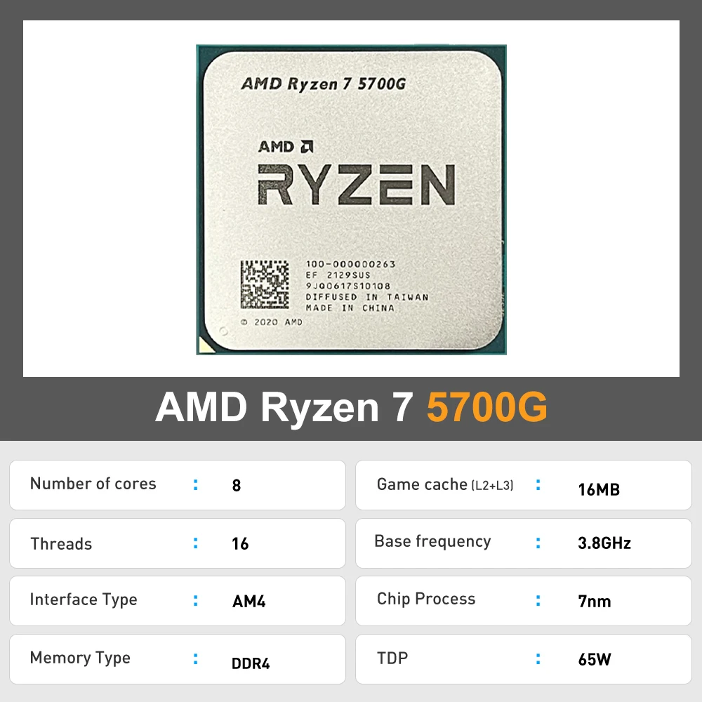 AMD Ryzen 7 5700G CPU Desktop  - Amd Cpu Ryzen 7 recensione e prezzo